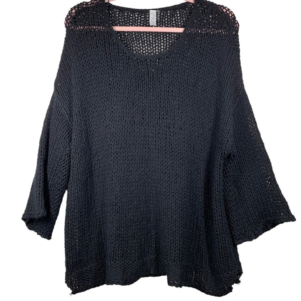 L LOVE Black Knit Long Sleeve Sweater M/L
